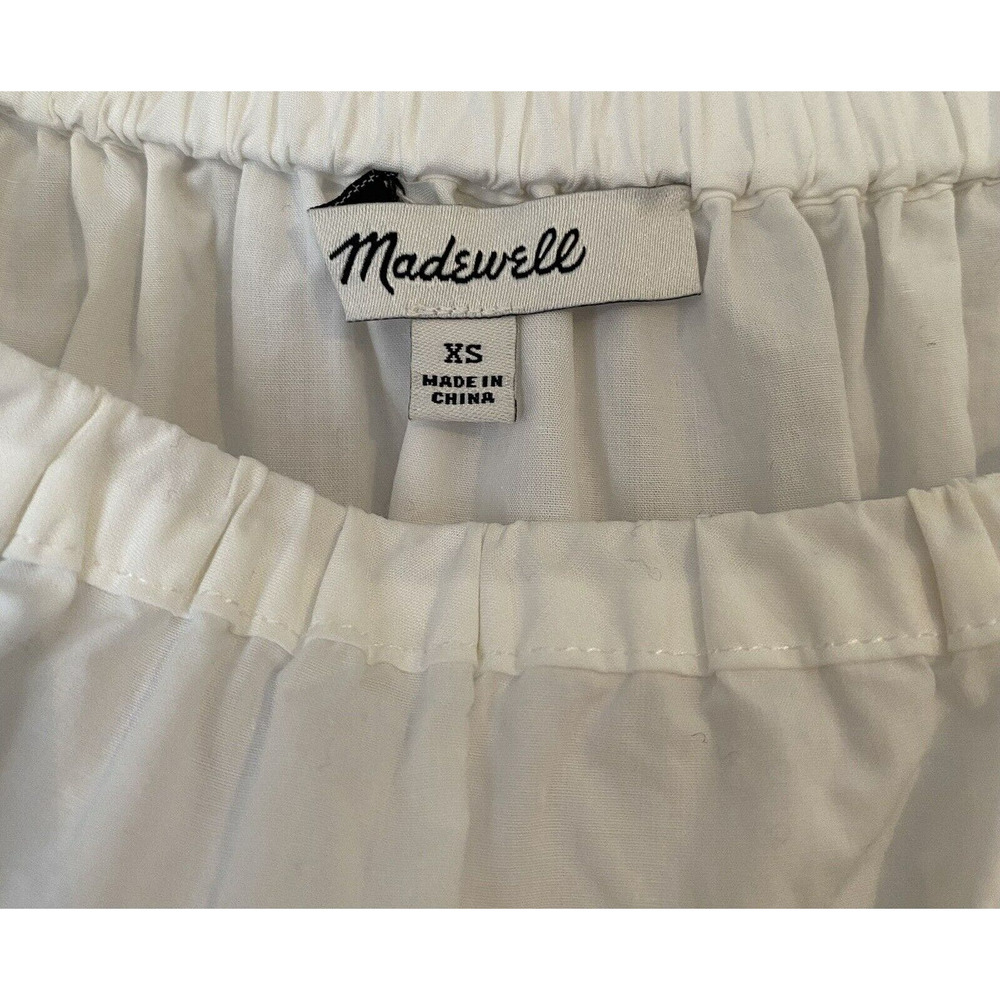 🌵 Madewell Women's White Embroidered Long Sleeve Off The Shoulder Top - Size XS - Picture 5 of 8